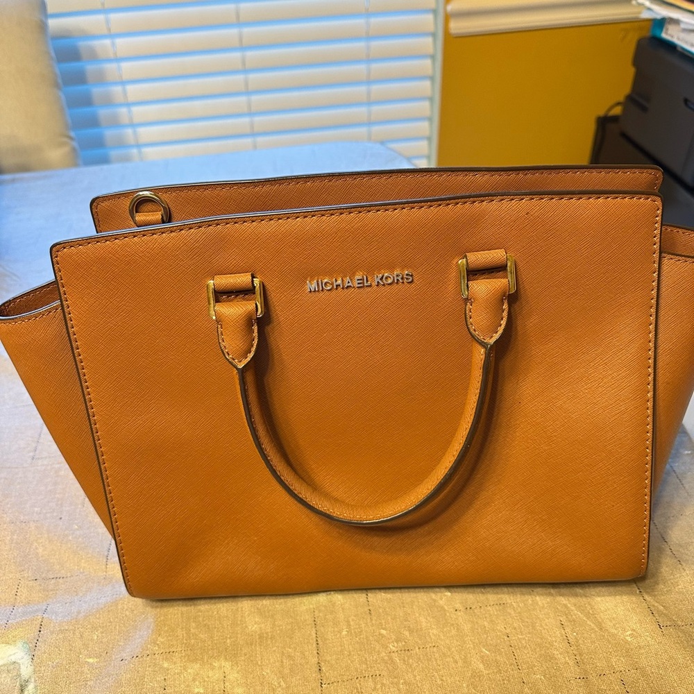 Michael Kors Tan Satchel with Gold Hardware